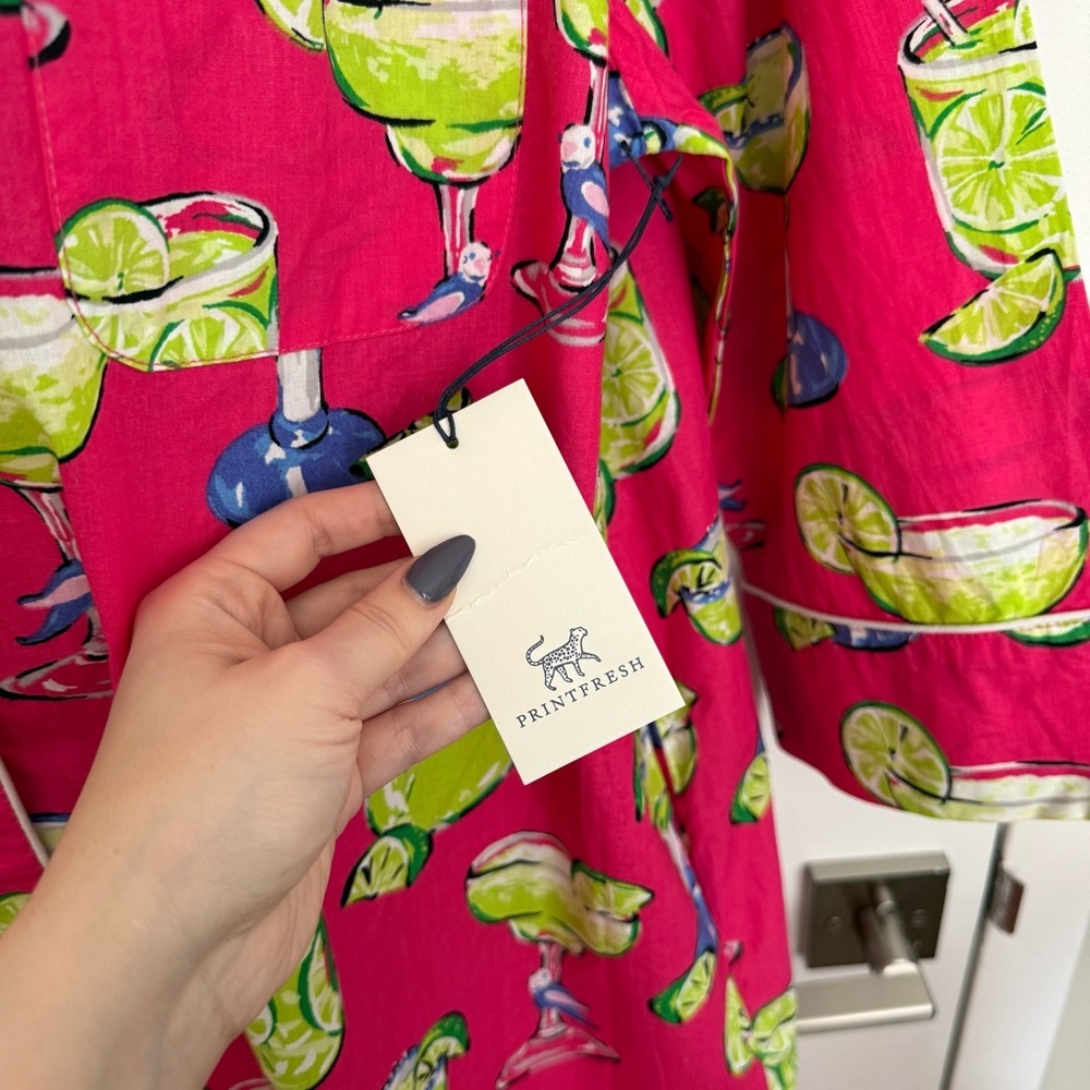 NWT - Printfresh - Fresh Margarita Sleep Shirt - Cabo Pink - Picture 5 of 13